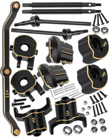 hopsupRC RC Upgrades Parts for Traxxas 1/18 TRX4m,11mm Wider on Each Side Brass Axles Widening Set,(Add Two More Bridge Covers