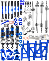 hopsupRC Upgrades for Traxxas 1/10 Rustler/Slash/Stampede 4x4,RC Shocks&Steel Drive Shaft CVD&Adjustable Turnbuckles Camber Links&A Arm&Caster Block,Steering Blocks,Stub Axle Carriers,Wheel Hex&Hex Hub