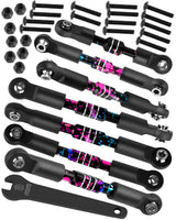 hopsupRC RC Aluminum Front&Rear Link Set Upgrades Part for 1/10 traxxas Slash/Rustler/Stampede/Bandit VXL 2WD.Adjustable Turnbuckles Camber Links Toe Link Hops Up