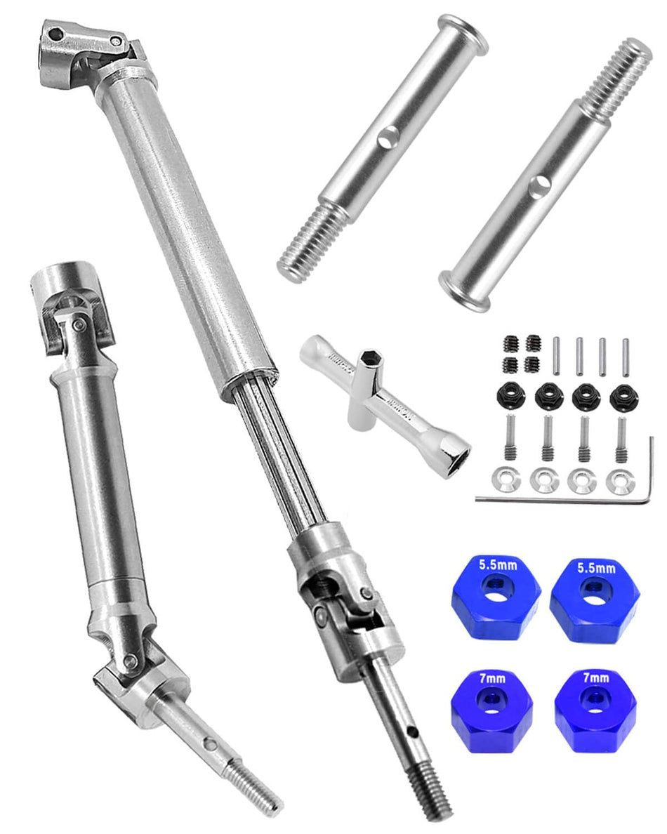 hopsupRC Stainless Steel Rear Drive Shaft CVD & Front Axles Upgrades Part for Traxxas 1/10 Slash 2WD VXL/Rustler 2WD VXL/Stampede 2WD VXL/Hoss 2WD VXL
