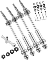 hopsupRC #45 Steel Drive Shaft CVD Upgrades for Traxxas 1/10 Slash VXL 4X4,Rustler VXL 4X4,Stampede VXL 4X4,Hoss VXL 4X4 4WD,Stainless Front Rear Driveshaft Axles with Hex Hops up