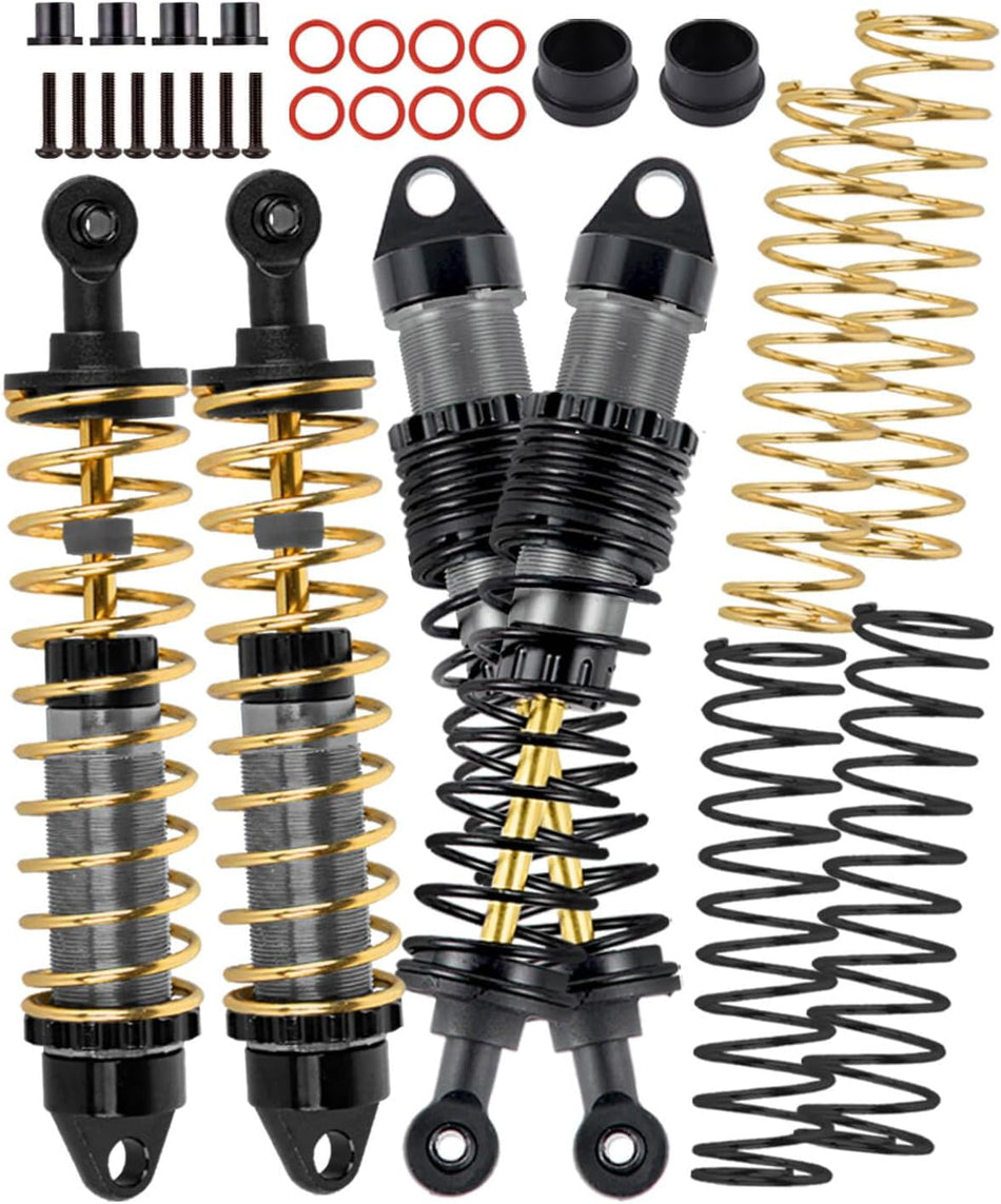 hopsupRC RC Upgrades Parts Aluminum Front Rear Assembled Full Metal Shocks for 1/10 Traxxas Rustler/Slash/Stampede/Bandit VXL 4X4 4WD 2WD,Shocks Absorber Damper Full Big Bore