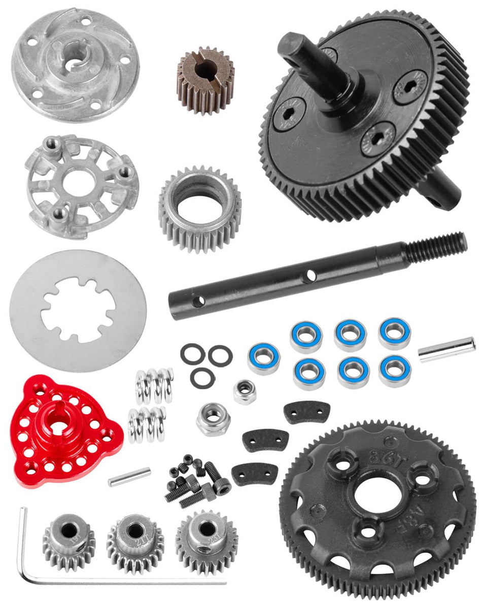 hopsupRC Upgrades Part for Traxxas 1/10 Slash 2WD(VXL),Rustler/Stampede/Bandit 2WD(VXL) 48P 86T Spur Gear&Slipper Clutch&Transmission Gear&Slipper Rebuild Kit&Pressure Plate Hops up
