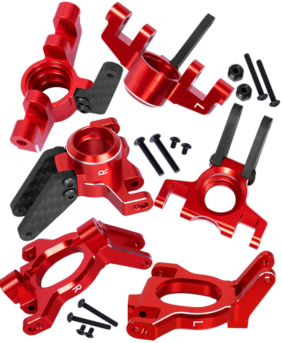 hopsupRC Upgrades Parts for Arrma 1/10 4x4 Kraton/Outcast 4S BLX,1/8 Mojave 4X4 4S BLX,Aluminum Front Steering Block Knuckles & C-Hubs Caster Blocks & Rear Hubs