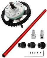 hopsupRC Upgrades Part for 1/10 traxxas Slash 4X4/Slash 4X4 VXL,Metal Spur Gear Differential Gears 50T(32-Pitch) with 15T/17T/19T Pinions Gear Sets & Aluminum Driveshaft Center