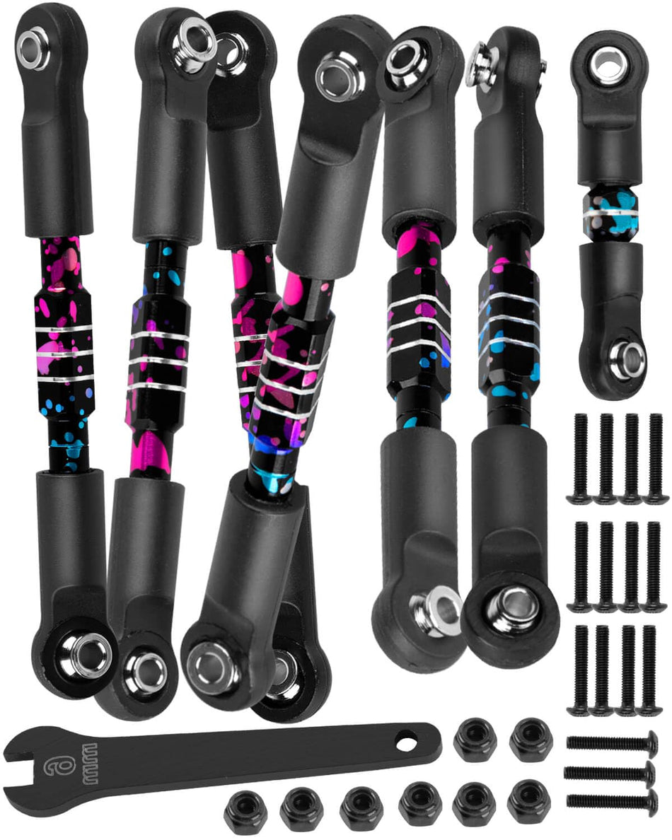 hopsupRC RC Upgrades Part for 1/10 traxxas Slash/Rustler/Stampede/Bandit VXL 4WD 4X4,Adjustable Turnbuckles Camber Links Toe Link .Alloy Front&Rear Link Set
