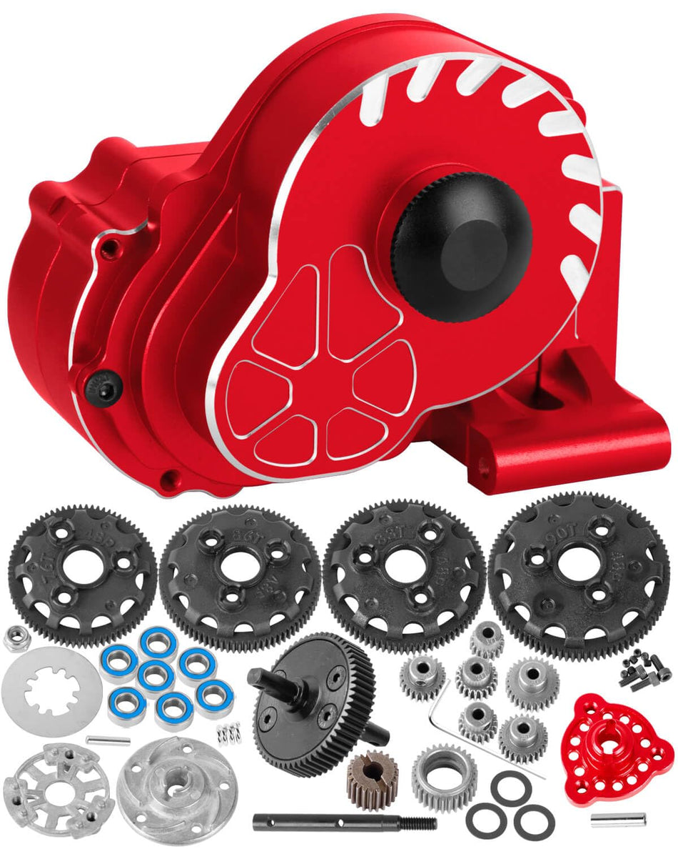 hopsupRC Metal Magnum 272R Assembled Transmission Upgrades Part for Traxxas 1/10 Slash/Rustler/Stampede/Bandit 2WD VXL. Gearbox Transmission Bundle with Tooth Spur Gear Hops Up. #9495