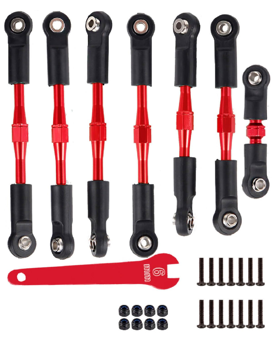 hopsupRC Adjustable Turnbuckles Upgrades Part for Traxxas 1/10 Slash/Rustler/Stampede/Bandit VXL 4WD, Adjustable Turnbuckles Camber Links Toe Link