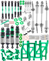 hopsupRC Upgrades for Traxxas 1/10 Rustler/Slash/Stampede 4x4,RC Shocks&Steel Drive Shaft CVD&Adjustable Turnbuckles Camber Links&A Arm&Caster Block,Steering Blocks,Stub Axle Carriers,Wheel Hex&Hex Hub