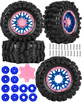 hopsupRC 12mm/14mm/17mm RC Truck Wheel Tires for 1/10 traxxas Rustler Stampede Hoss,Granite Vorteks Big Rock,Axial losi Redcat Rc 4wd,Hard Plastic RC Truck Tires,RC Monster Truck Car Wheels,4PCS