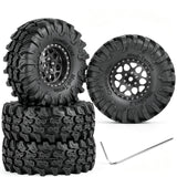hopsupRC for 1/18 1/24 Traxxas Axial SCX24 TRX4M,1.3 Beadlock RC Wheels and Tires,1.3" Aluminum & Brass RC Wheel Hub Rim Rubber Tires RC Truck Tires Heavy Duty Rim