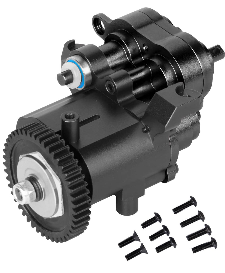hopsupRC Aluminum Metal Gearbox Transmission Case Upgrades Part for Traxxas 1/10 TRX4 T4 RC Crawler Car,2 Speed Gearbox Case Hops Up