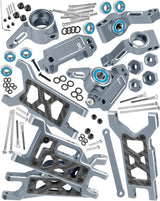 hopsupRC Aluminum Front Rear Suspension A Arms & Caster Block&Steering Blocks&Rear Stub Axle Carriers Upgrades Parts for 1/10 Traxxas Slash VXL 2WD/Slash 2WD,(Only for Slash)