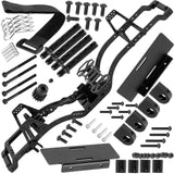 hopsupRC LCG Carbon Fiber Chassis Kit & Front Mounted Transmission Upgrades Part for Axial 1/10 RC Crawlers SCX10 SCX10 II Capra 1.9 UTB and Other DIY Builds,Aluminum Gearbox Carbon Fiber Chassis