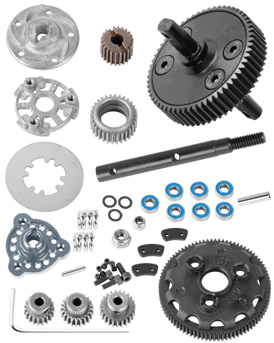 hopsupRC Upgrades Part for Traxxas 1/10 Slash 2WD(VXL),Rustler/Stampede/Bandit 2WD(VXL) 48P 86T Spur Gear&Slipper Clutch&Transmission Gear&Slipper Rebuild Kit&Pressure Plate Hops up