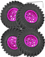 hopsupRC 1.3" Wheel Tires for Traxxas Axial 1/18 1/24 Trx4m SCX24 RC Crawler,1.3 Beadlock Aluminum RC Wheel Rims Brass Rings All Terrain RC Tires