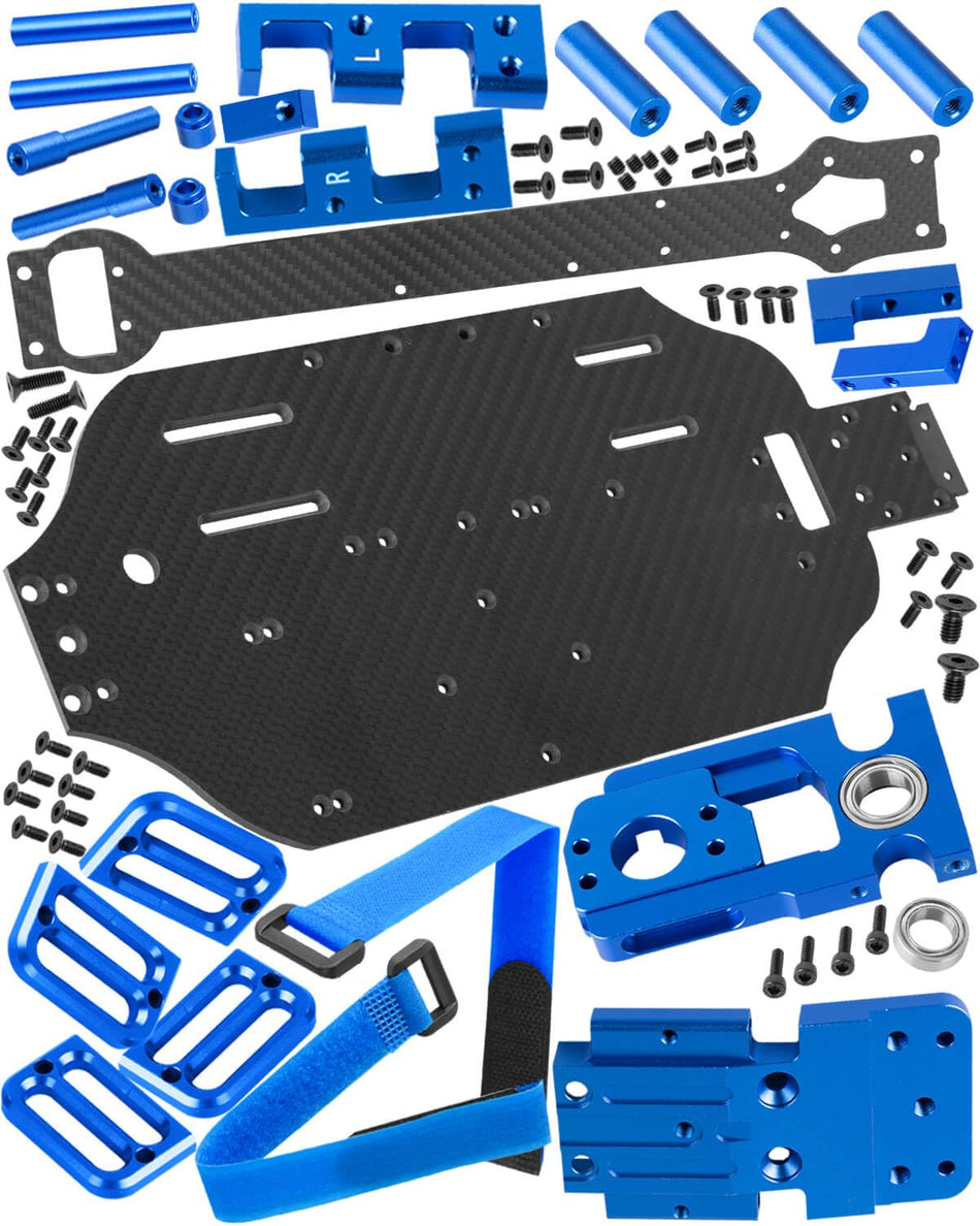 hopsupRC Upgrades Parts Carbon Chassis Armor Skid Plate for traxxas 1/10 Slash 4WD 4X4 VXL (TRA6808).RC Carbon Fibre Chassis Protect Armor Skid Plate Guard Hops Up