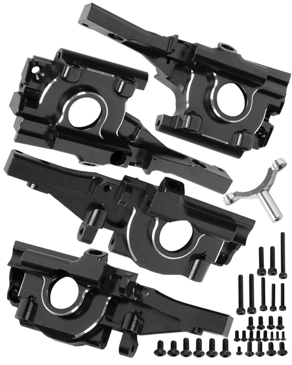 hopsupRC Aluminum Front Rear Bulkhead Gearbox Upgrades for Traxxas 1/16 Mini E-Revo Slash Summit RC Car,Alloy Front Rear Bulkhead Transmission