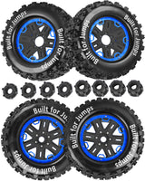 hopsupRC RC Truck Tires 1/8 17mm Hex RC Wheel Tires for 1/8 Monster Truck Tires Traxxas/Arrma 6S/Summit/E-Rveo/Redcat/HPI JLB Cheetah RC Off-Road etc,Hard Plastic Rubber Tyres