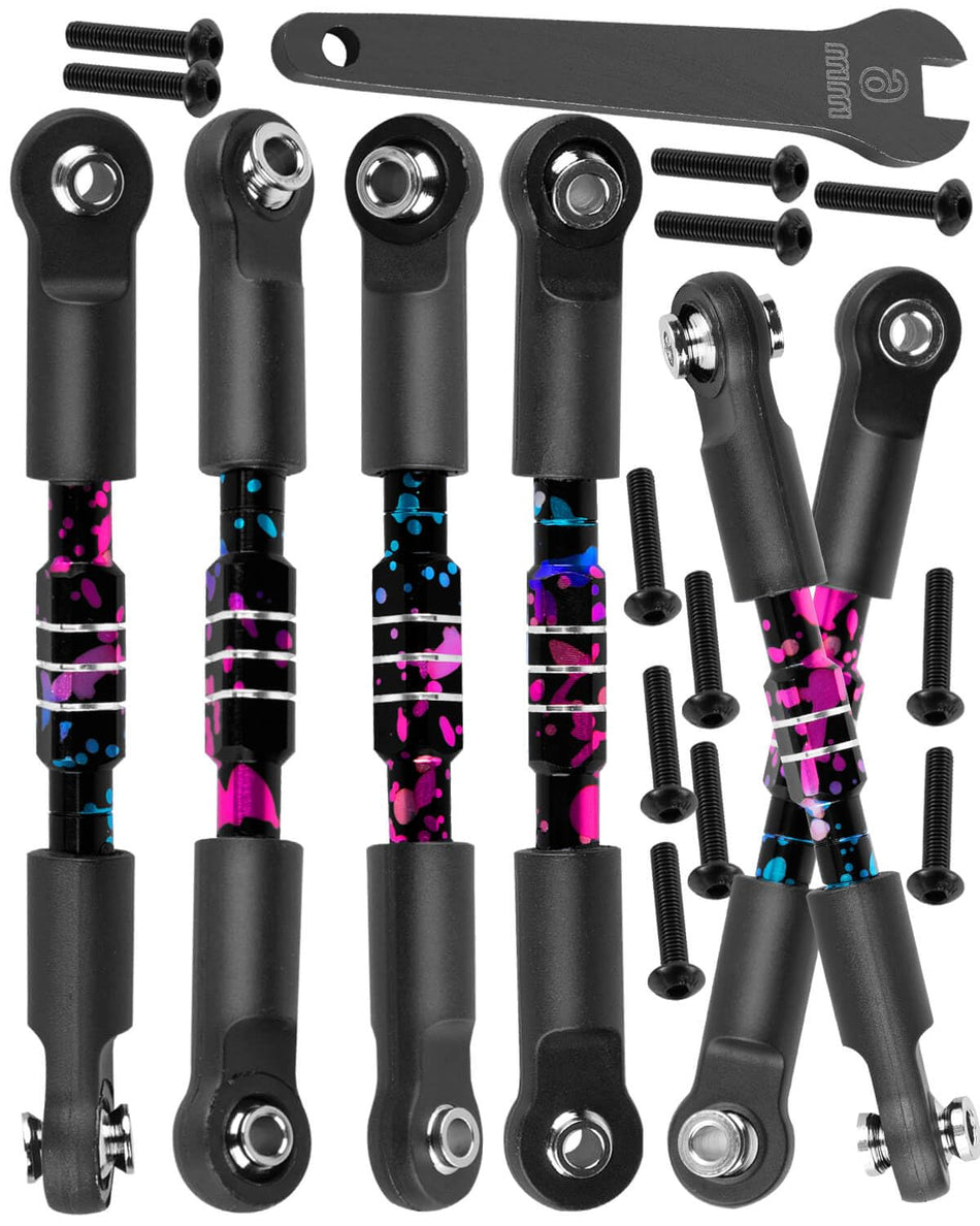 hopsupRC RC Adjustable Turnbuckles Camber Links Steering Links Upgrades Part for Arrma  1/8 Typhon 4WD 3S MEGA 550 BLX,1/10 Big Rock 4X4 V3 3S BLX RC Car,Tie Rod Set Link Linkage Rod Adjustable