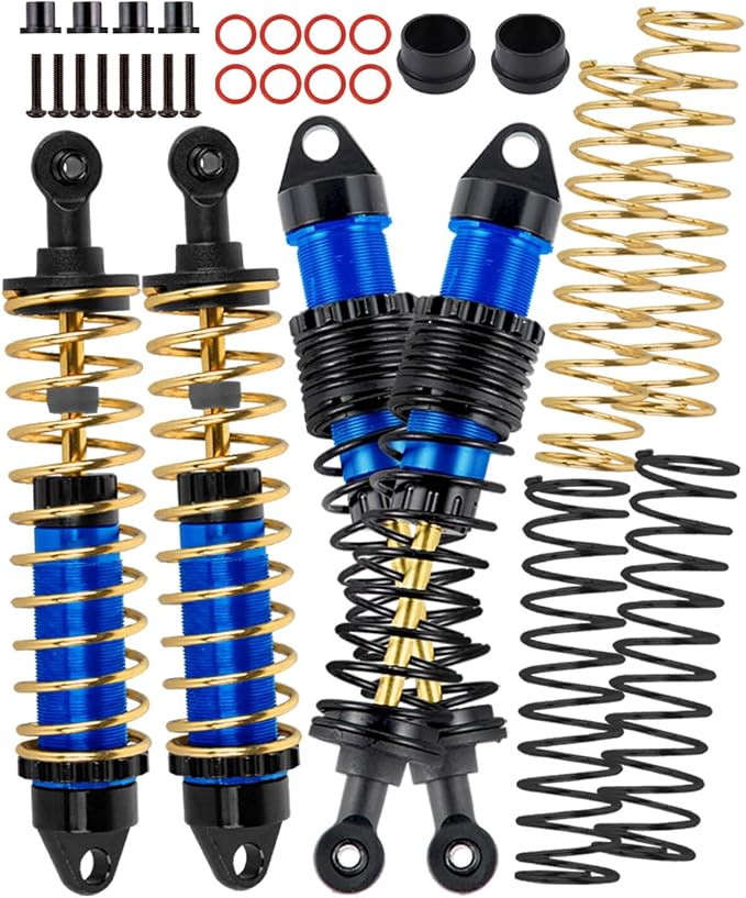 hopsupRC RC Upgrades Parts Aluminum Front Rear Assembled Full Metal Shocks for 1/10 Traxxas Rustler/Slash/Stampede/Bandit VXL 4X4 4WD 2WD,Shocks Absorber Damper Full Big Bore