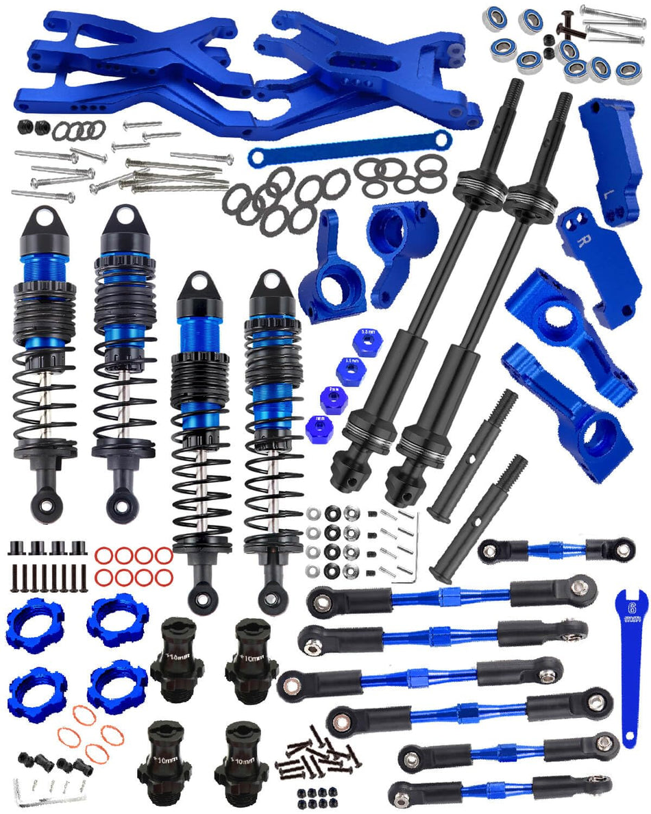 hopsupRC Upgrades Part for Traxxas 1/10 Stampede/Rustler 2WD,Drive Shaft CVD&RC Shocks&Adjustable Turnbuckles Camber Links&A Arm&Caster Block&Steering Blocks&Rear Stub Axle Carriers,Wheel Hex&Hex Hub