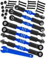 hopsupRC RC Aluminum Front&Rear Link Set Upgrades Part for 1/10 traxxas Slash/Rustler/Stampede/Bandit VXL 2WD.Adjustable Turnbuckles Camber Links Toe Link Hops Up