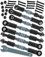 hopsupRC RC Aluminum Front&Rear Link Set Upgrades Part for 1/10 traxxas Slash/Rustler/Stampede/Bandit VXL 2WD.Adjustable Turnbuckles Camber Links Toe Link Hops Up