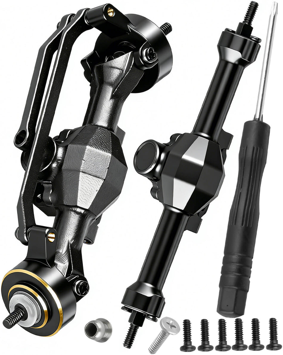 Hcespuos Front Rear Axles Upgrades Part for Axial 1/30 SCX30 Ford Bronco 4X4,Chevrolet K10 4X4,Jeep Wrangler JLU 4X4,AXI-2260T1/AXI-2261T2/AXI-2048T1,Aluminum Front&Rear Axle
