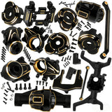 hopsupRC RC Front & Rear Portal Axles Upgrades Parts for 1/18 Redcat Ascent-18 RC Car,Brass Diff Cover,Servo Mount,Steering Knuckle,Skid Plate,Outer Portal Housing