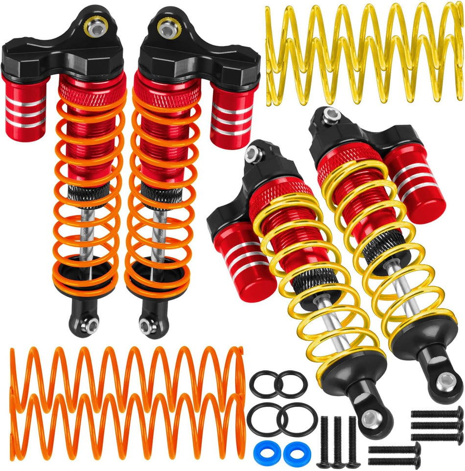 hopsupRC Upgrades Part Front Rear Assembled Full Metal Shocks Aluminum Big Bore RC Shocks Absorber Damper for 1/10 Traxxas Slash/Rustler/Stampede/Bandit 4X4 4WD 2WD(VXL)