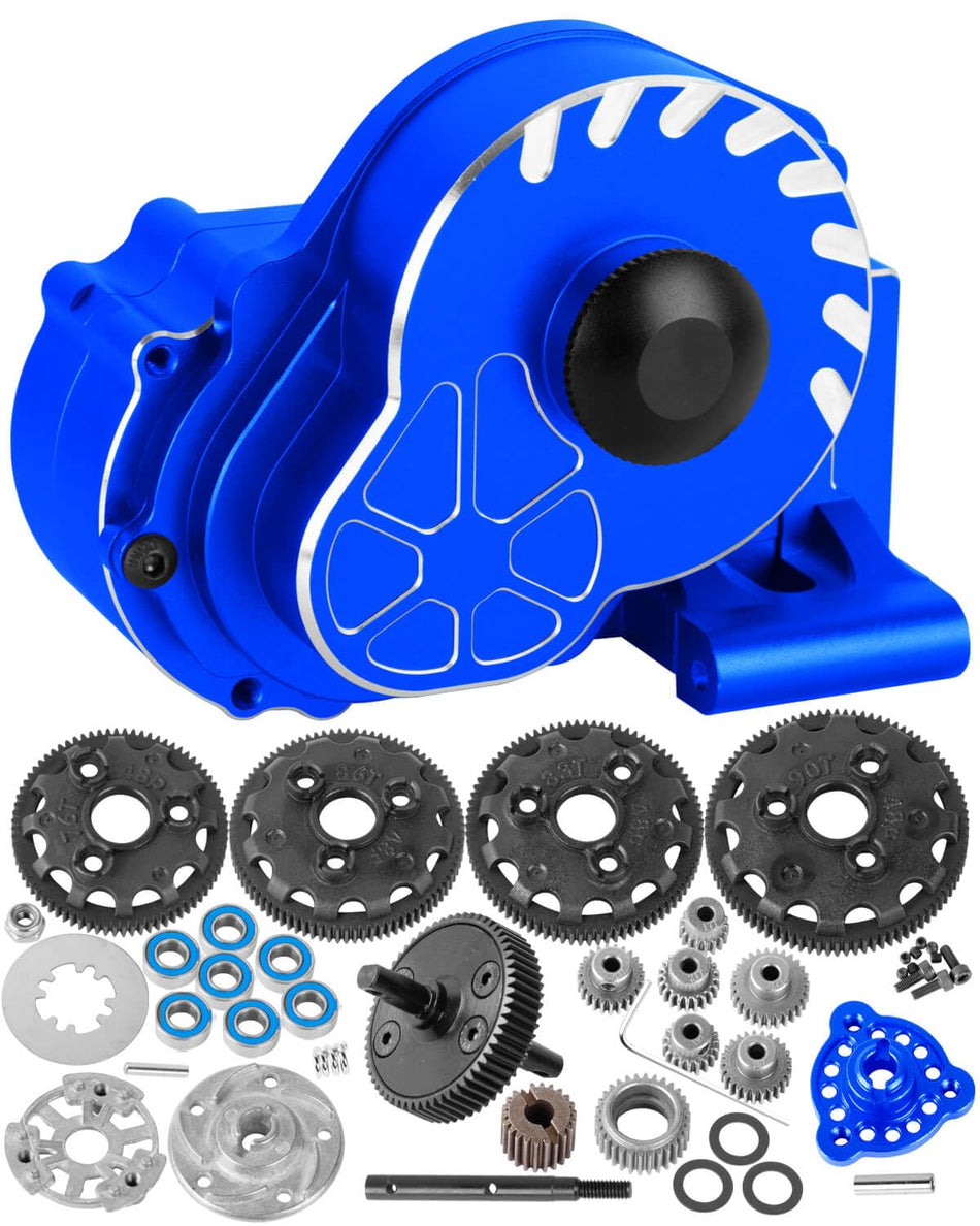hopsupRC Metal Magnum 272R Assembled Transmission Upgrades Part for Traxxas 1/10 Slash/Rustler/Stampede/Bandit 2WD VXL. Gearbox Transmission Bundle with Tooth Spur Gear Hops Up. #9495
