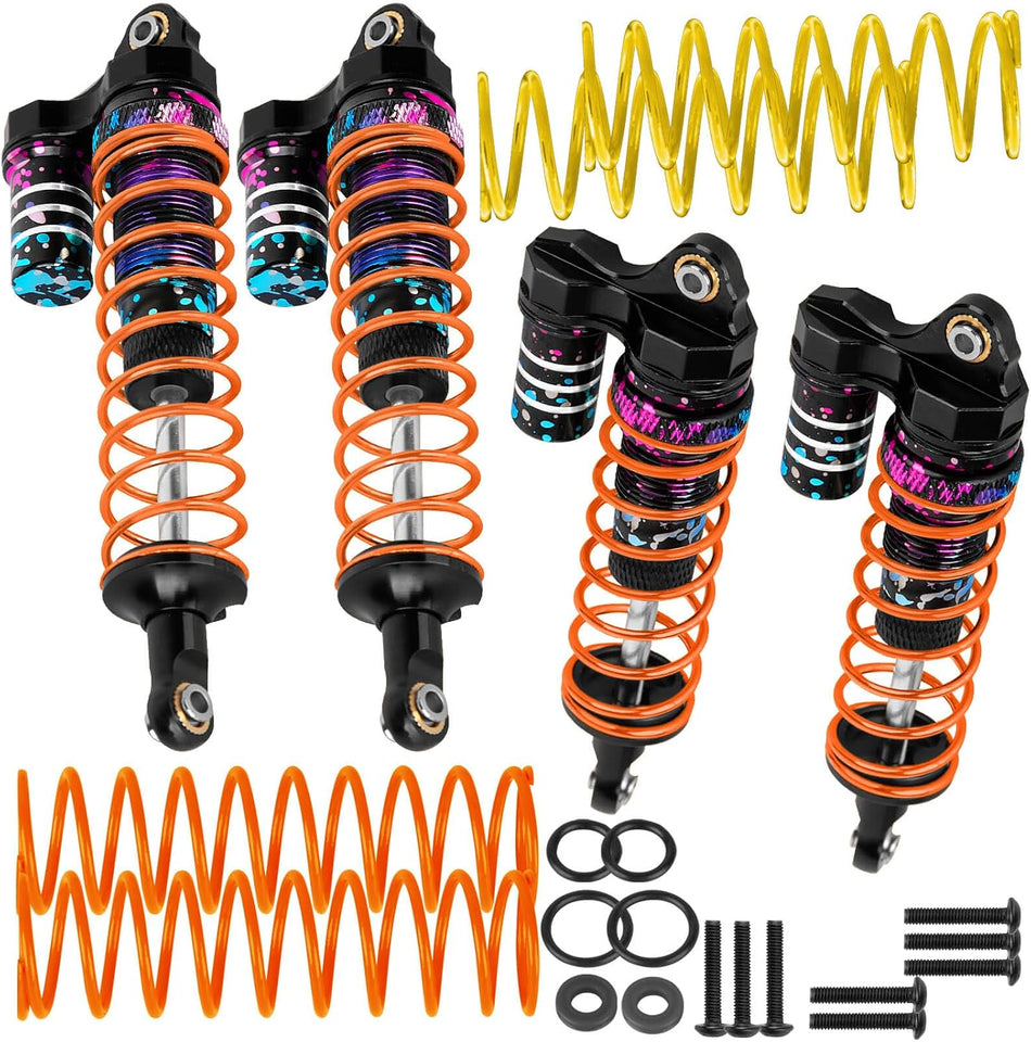 hopsupRC Upgrades Part Front Rear Assembled Full Metal Shocks Aluminum Big Bore RC Shocks Absorber Damper for 1/10 Traxxas Slash/Rustler/Stampede/Bandit 4X4 4WD 2WD(VXL)
