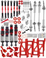 hopsupRC Upgrades for Traxxas 1/10 Rustler/Slash/Stampede 4x4,RC Shocks&Steel Drive Shaft CVD&Adjustable Turnbuckles Camber Links&A Arm&Caster Block,Steering Blocks,Stub Axle Carriers,Wheel Hex&Hex Hub