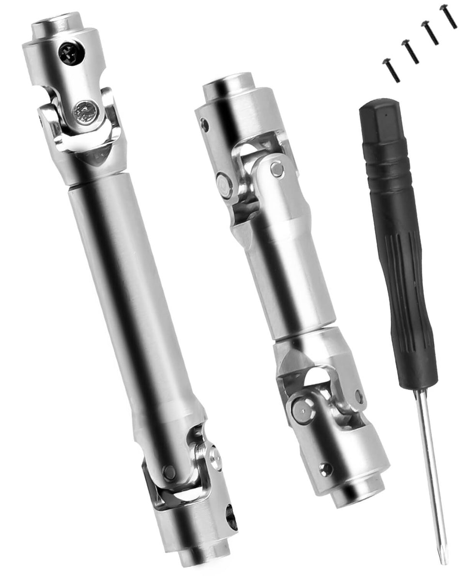 hopsupRC RC Drive Shafts CVD Upgrades Part for Axial 1/30 SCX30 Ford Bronco 4X4,Chevrolet K10 4X4,Jeep Wrangler JLU 4X4,AXI-2260T1/AXI-2261T2/AXI-2048T1,#45 Steel CVD,Harden Front Rear Driveshaft Axles,Silver