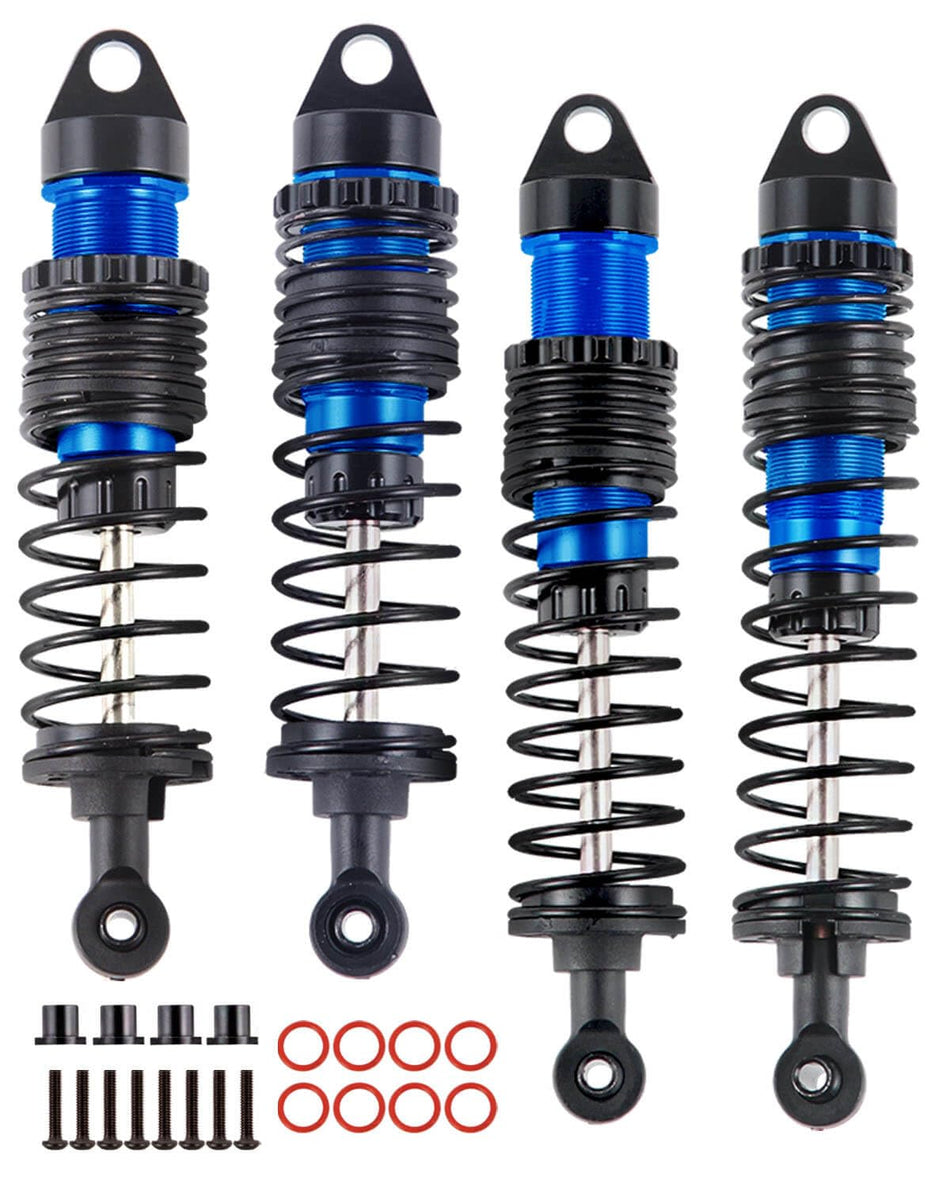 hopsupRC Full Aluminum Big Bore RC Shocks Absorber Damper Upgrades Part for Traxxas 1/10 Slash/Stampede/Rustler/Bandit VXL 4X4 2WD,Front Rear Assembled Full Metal Shocks