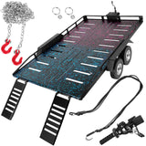 hopsupRC Alloy Trailer Kit with Elastic Kinetic Winch Strap  for 1/10 1/8 Traxxas Axial Crawler Cars SCX10 SCX10II SCX10III TRX4 TRX6 D90 Redcat Gen7 Gen8(Trailer Size:22.5IN*14.2IN)