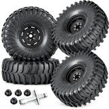 hopsupRC 1.9" Beadlock RC Wheel for 1/10 Axial Traxxas SCX10 SCX10 II SCX10 III TRX4 D90 90046,1.9 Wheel Tires Wheel Hub Wheels Rim, Aluminum 1.9in Beadlock RC Truck Tires and Wheel Rims Heavy Duty Rim