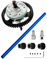 hopsupRC Upgrades Part for 1/10 traxxas Slash 4X4/Slash 4X4 VXL,Aluminum Driveshaft Center & Metal Spur Gear Differential Gears 53T(32-Pitch) with 15T/17T/19T Pinions Gear Sets