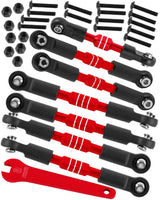 hopsupRC RC Aluminum Front&Rear Link Set Upgrades Part for 1/10 traxxas Slash/Rustler/Stampede/Bandit VXL 2WD.Adjustable Turnbuckles Camber Links Toe Link Hops Up