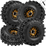 hopsupRC 1.0 RC Wheels RC Truck Tires for Traxxas Axial 1/18 1/24 TRX4M,SCX24,FCX24 RC Crawler,Alloy 1.0‘’ Beadlock RC Truck Tires RC Wheels