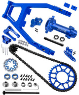 hopsupRC Upgrades Parts for Losi 1/4 Promoto-MX Motorcycle RTR FXR,Manganese Steel Roller Chain&Rear Swing Arm& Rear Hub Chain Sprocket Gears&Rear Wheel Hub Hex&Knuckle&Pull Rod