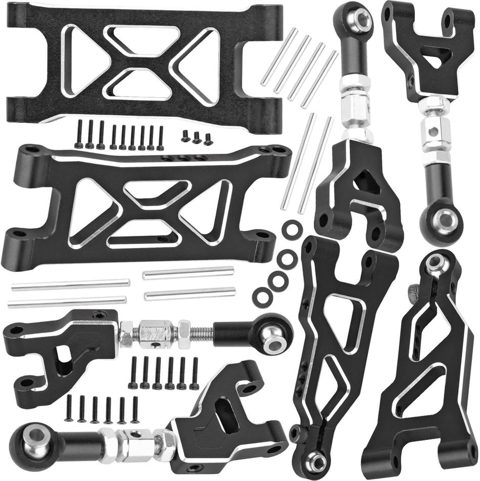 hopsupRC RC Suspension Arms Upgrades Parts for 1/16 ARRMA Mojave Grom 223S DSC 4X4 RTR,1/16 Mojave Grom 4X4 RTR,Aluminum Front Rear Suspension A Arms Set Hops Up,Replace ARA330839+ARA330840
