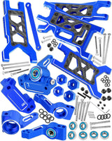 hopsupRC Aluminum Front Rear Suspension A Arms & Caster Block&Steering Blocks&Rear Stub Axle Carriers Upgrades Parts for 1/10 Traxxas Slash VXL 2WD/Slash 2WD,(Only for Slash)