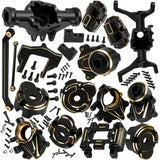 Hcespuos RC Upgrades Parts for 1/18 Redcat Ascent-18 RC Car,Front & Rear Portal Axles,Skid Plate,Outer Portal Housing,Brass Diff Cover,Servo Mount,Steering Knuckle,Links