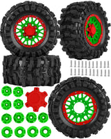 hopsupRC 12mm/14mm/17mm RC Truck Wheel Tires for 1/10 traxxas Rustler Stampede Hoss,Granite Vorteks Big Rock,Axial losi Redcat Rc 4wd,Hard Plastic RC Truck Tires,RC Monster Truck Car Wheels,4PCS
