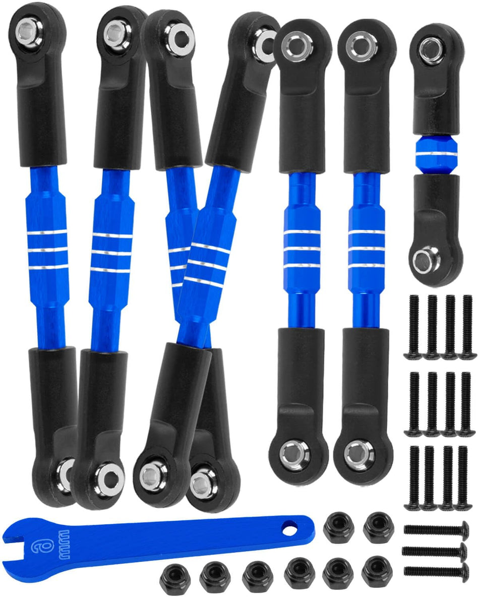 hopsupRC RC Upgrades Part for 1/10 traxxas Slash/Rustler/Stampede/Bandit VXL 4WD 4X4,Adjustable Turnbuckles Camber Links Toe Link .Alloy Front&Rear Link Set