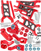 hopsupRC Aluminum Front Rear Suspension A Arms & Caster Block&Steering Blocks&Rear Stub Axle Carriers Upgrades Parts for 1/10 Traxxas Slash VXL 2WD/Slash 2WD,(Only for Slash)