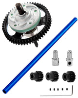hopsupRC Upgrades Part for 1/10 traxxas Slash 4X4/Slash 4X4 VXL,Metal Spur Gear Differential Gears 50T(32-Pitch) with 15T/17T/19T Pinions Gear Sets & Aluminum Driveshaft Center