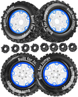 hopsupRC RC Truck Tires 1/8 17mm Hex RC Wheel Tires for 1/8 Monster Truck Tires Traxxas/Arrma 6S/Summit/E-Rveo/Redcat/HPI JLB Cheetah RC Off-Road etc,Hard Plastic Rubber Tyres